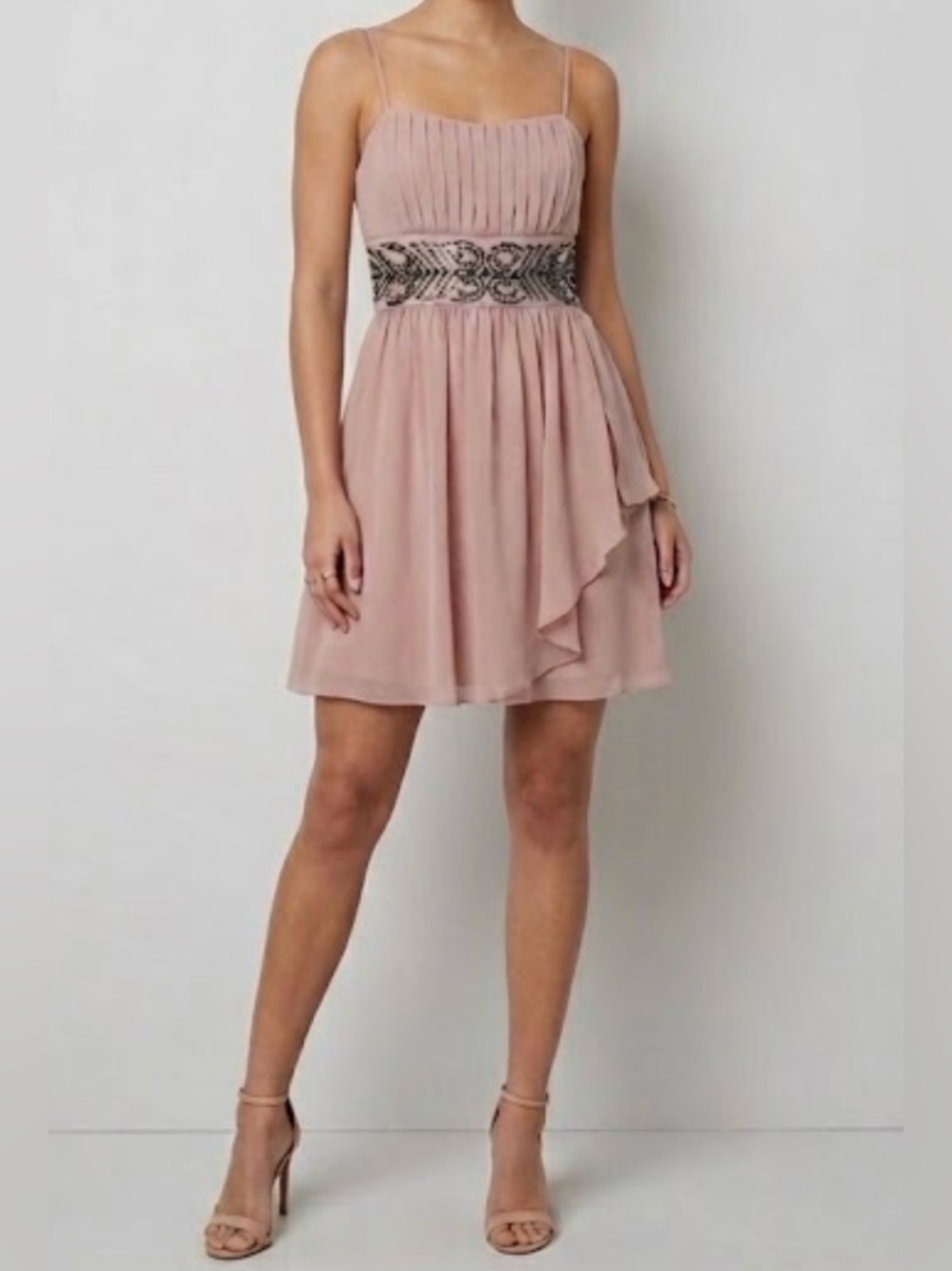 Oasis Blush Pink Ruffle Dress